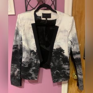 Black, Grey and White Scenery Blouse